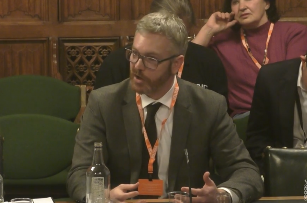 James Baker giving evidence on digital ID to the Home Affairs select committee