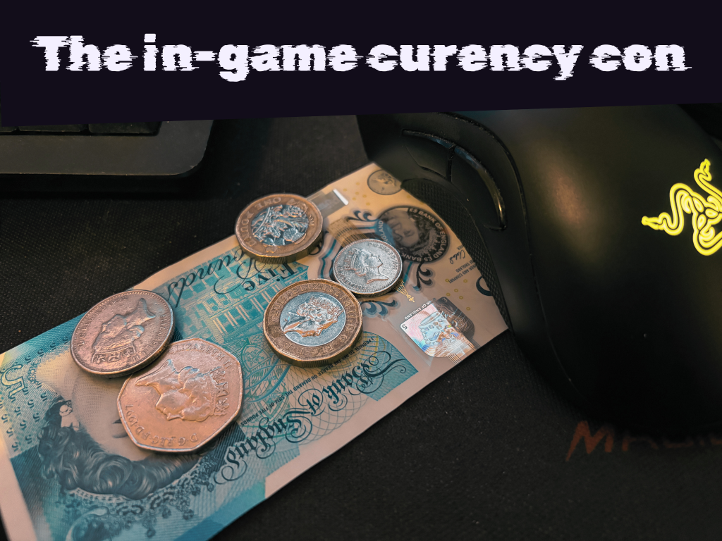 Image of a gaming mouse next to some sterling cash
