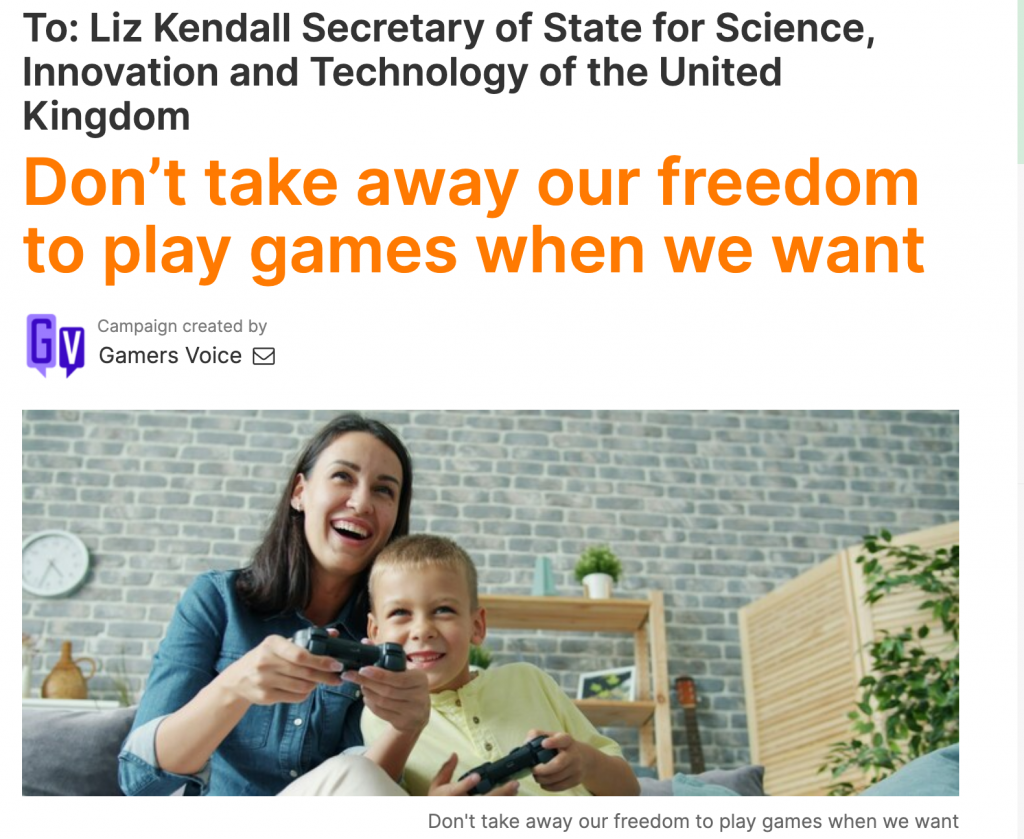 Screen Grab of 38 Degrees Petition 