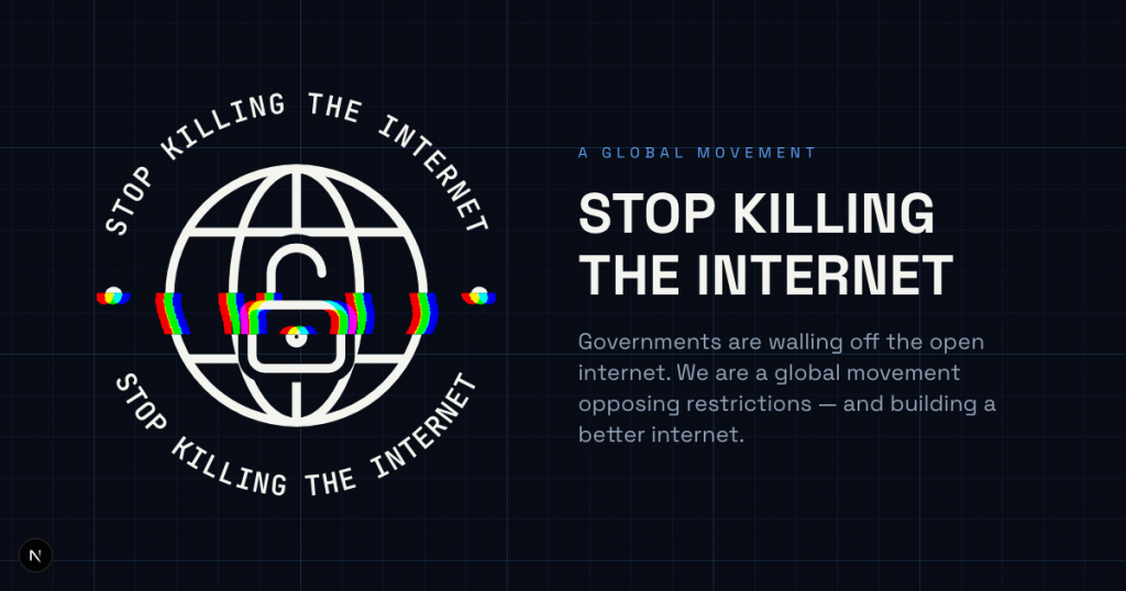 Logo for Stop Killing the Internet as a movement
